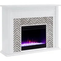 Hazelhurst I White 50 in. Console, With Color Changing Electric Fireplace