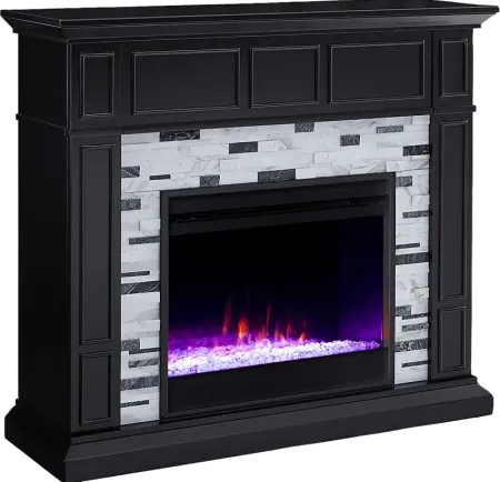 Doliver I Black 45 in. Console, With Color Changing Electric Fireplace