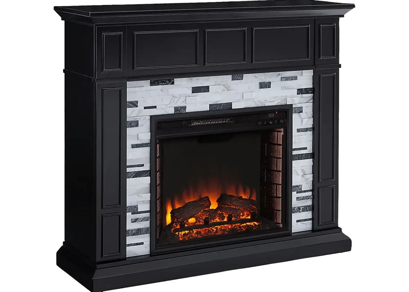 Doliver II Black 45 in. Console With Electric Log Fireplace