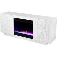 Cannonwolde I White 60 in. Console, With Color Changing Electric Fireplace