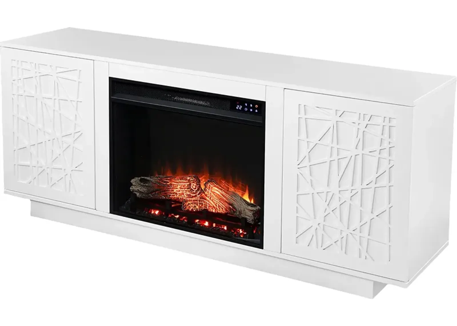 Cannonwolde IV White 60 in. Console, With Touch Panel Electric Fireplace