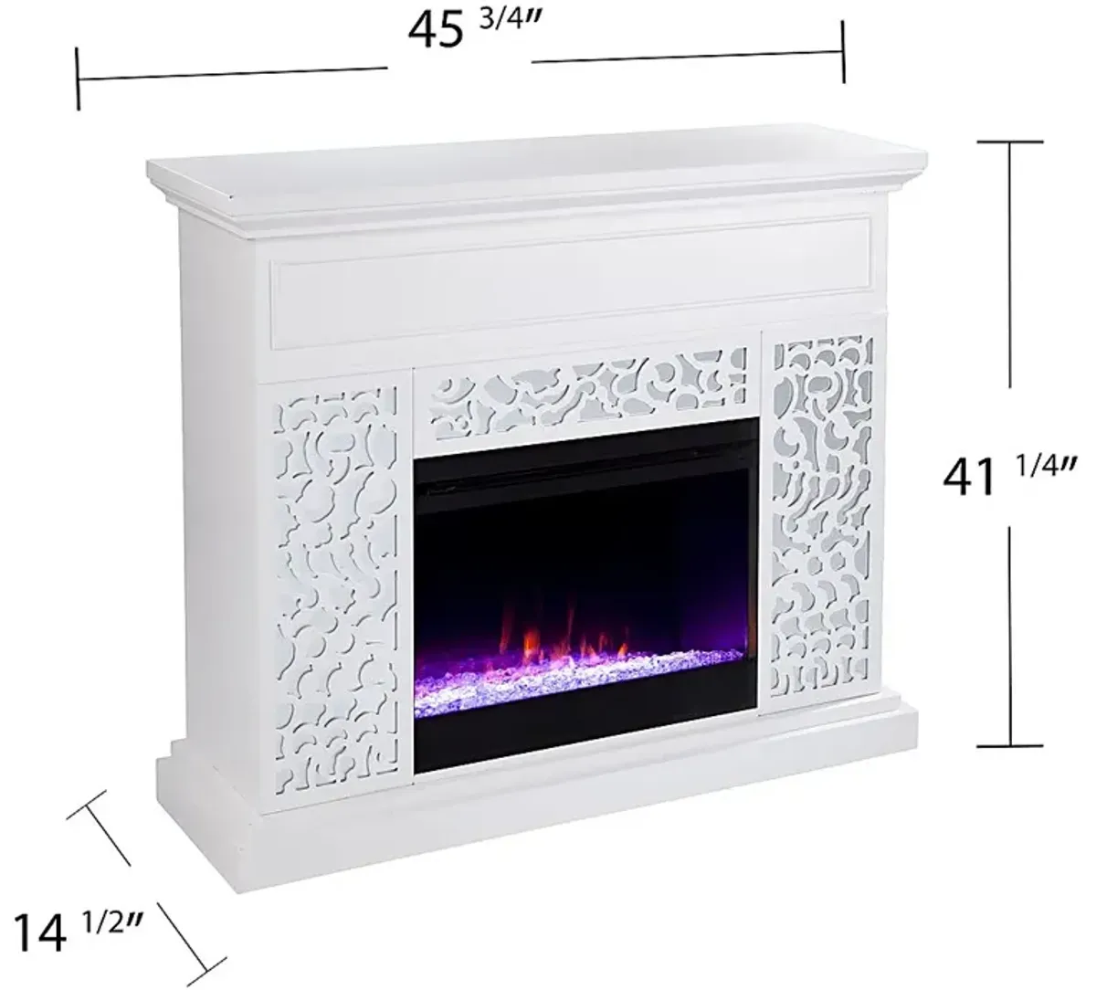 Ennismore I White 46 in. Console, With Color Changing Electric Fireplace