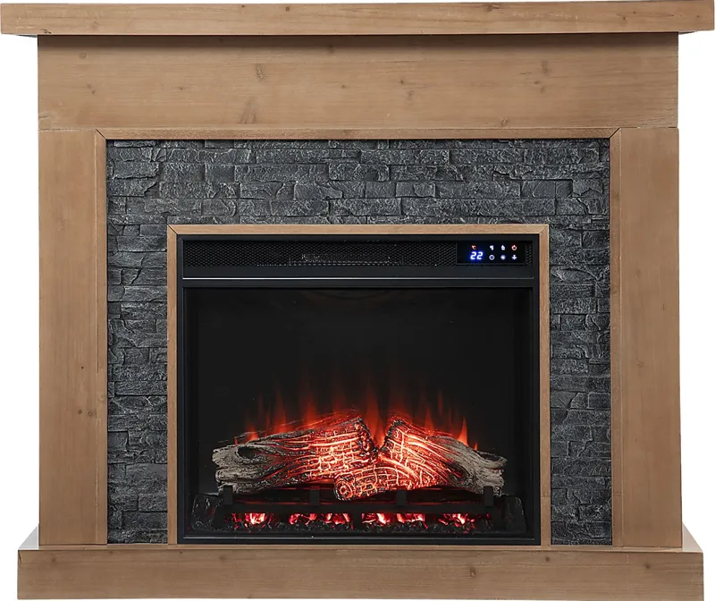 Rische Natural 45 in. Console with Electric Touch Screen Fireplace