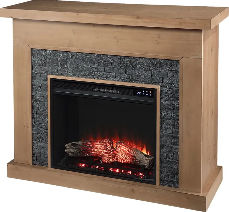 Rische Natural 45 in. Console with Electric Touch Screen Fireplace