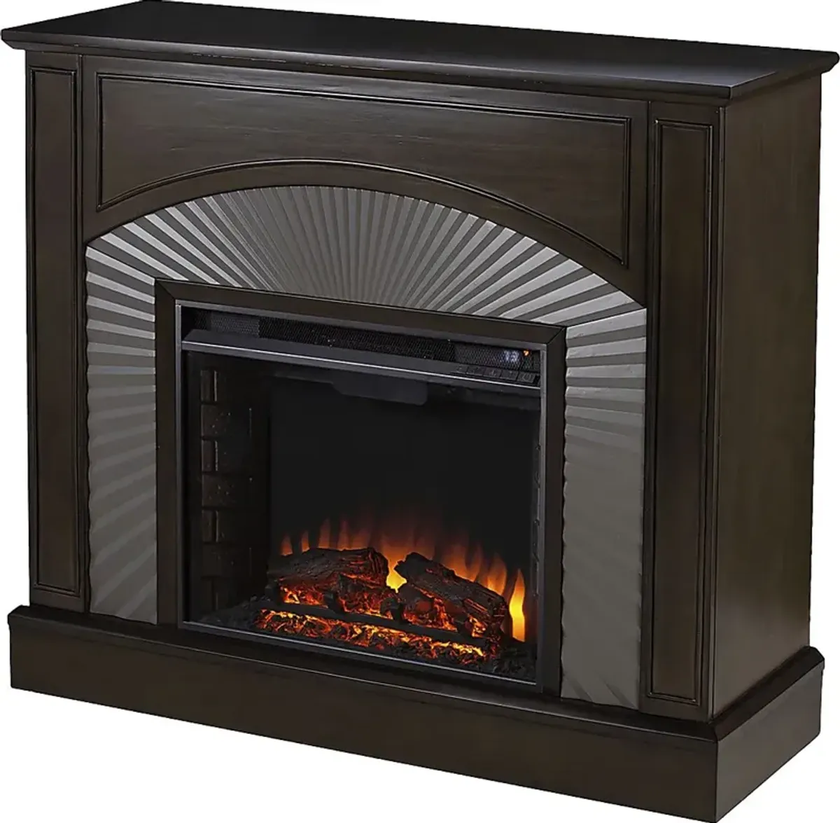 Edmarie II Brown 45 in. Console, With Electric Fireplace