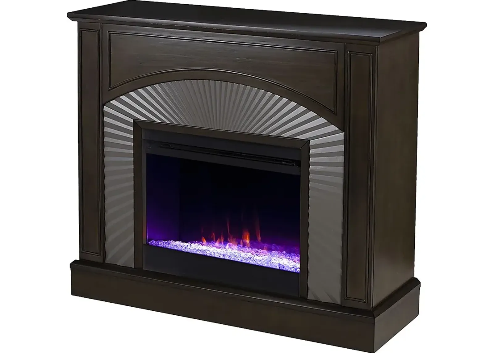 Edmarie I Brown 45 in. Console, With Color Changing Electric Fireplace