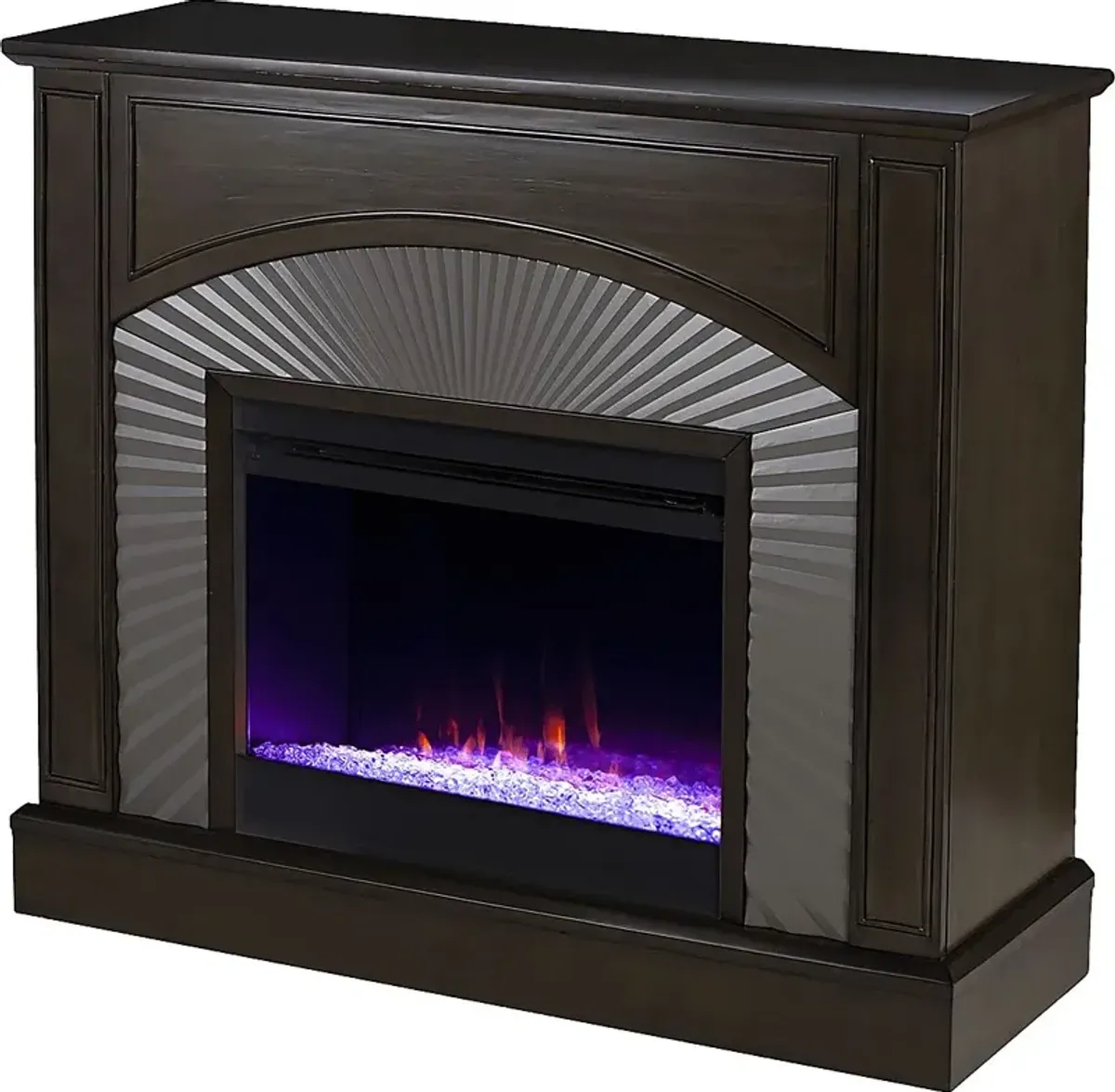 Edmarie I Brown 45 in. Console, With Color Changing Electric Fireplace