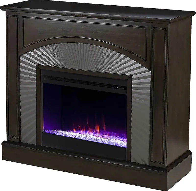 Edmarie I Brown 45 in. Console, With Color Changing Electric Fireplace