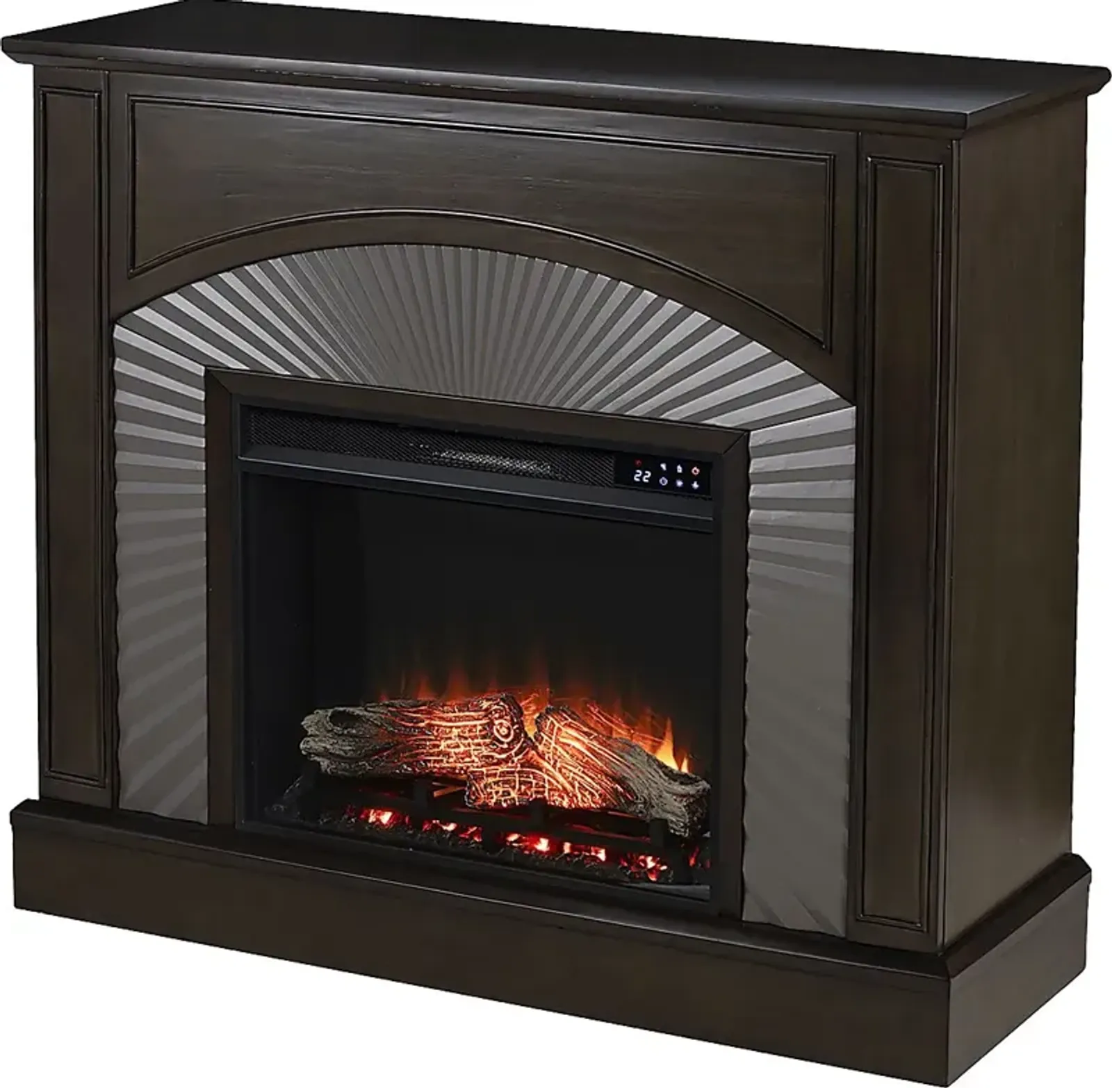 Edmarie IV Brown 45 in. Console, With Touch Panel Electric Fireplace