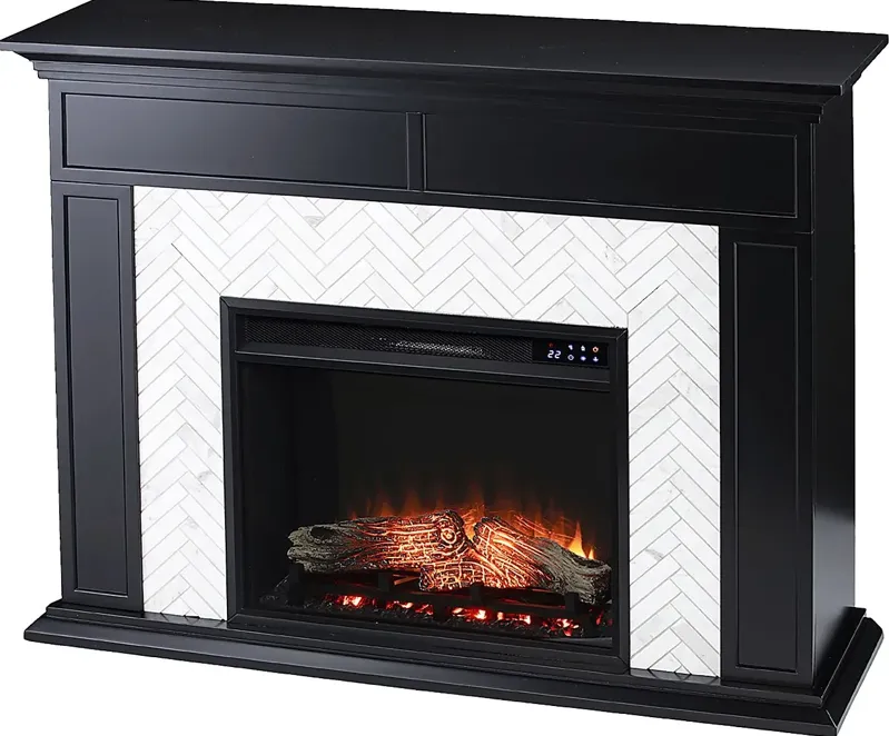 Tronewood IV Black 50 in. Console, With Touch Panel Electric Fireplace