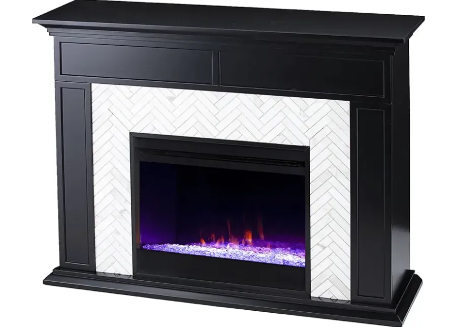 Tronewood I Black 50 in. Console, With Color Changing Electric Fireplace