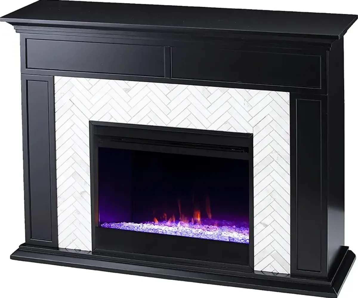 Tronewood I Black 50 in. Console, With Color Changing Electric Fireplace