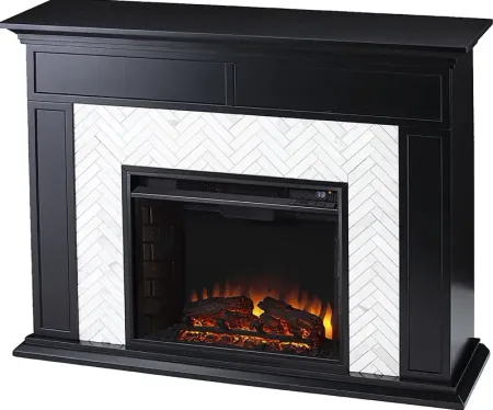 Tronewood II Black 50 in. Console, With Electric Fireplace
