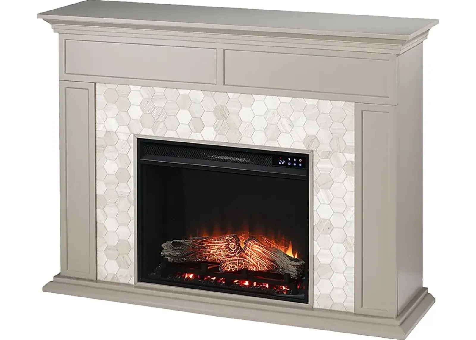 Tronewood IV Gray 50 in. Console, With Touch Panel Electric Fireplace