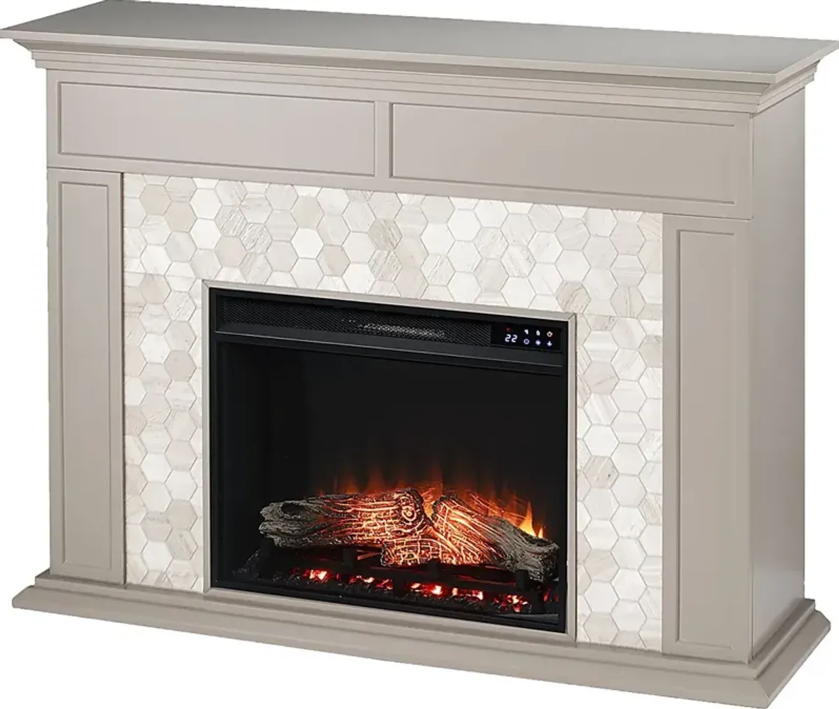 Tronewood IV Gray 50 in. Console, With Touch Panel Electric Fireplace