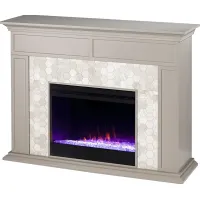 Tronewood I Gray 50 in. Console, With Color Changing Electric Fireplace