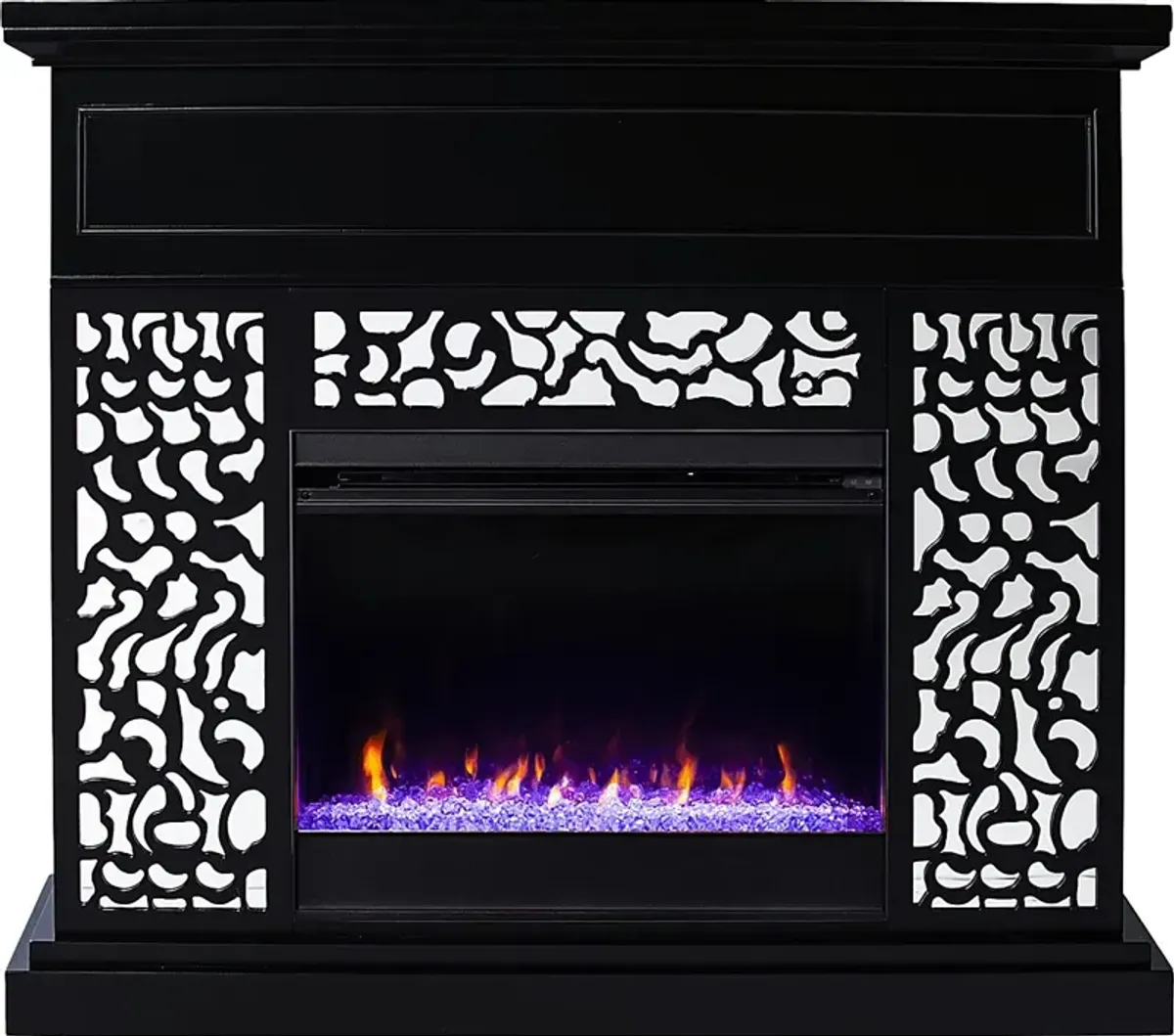 Ennismore I Black 45 in. Console, With Color Changing Electric Fireplace