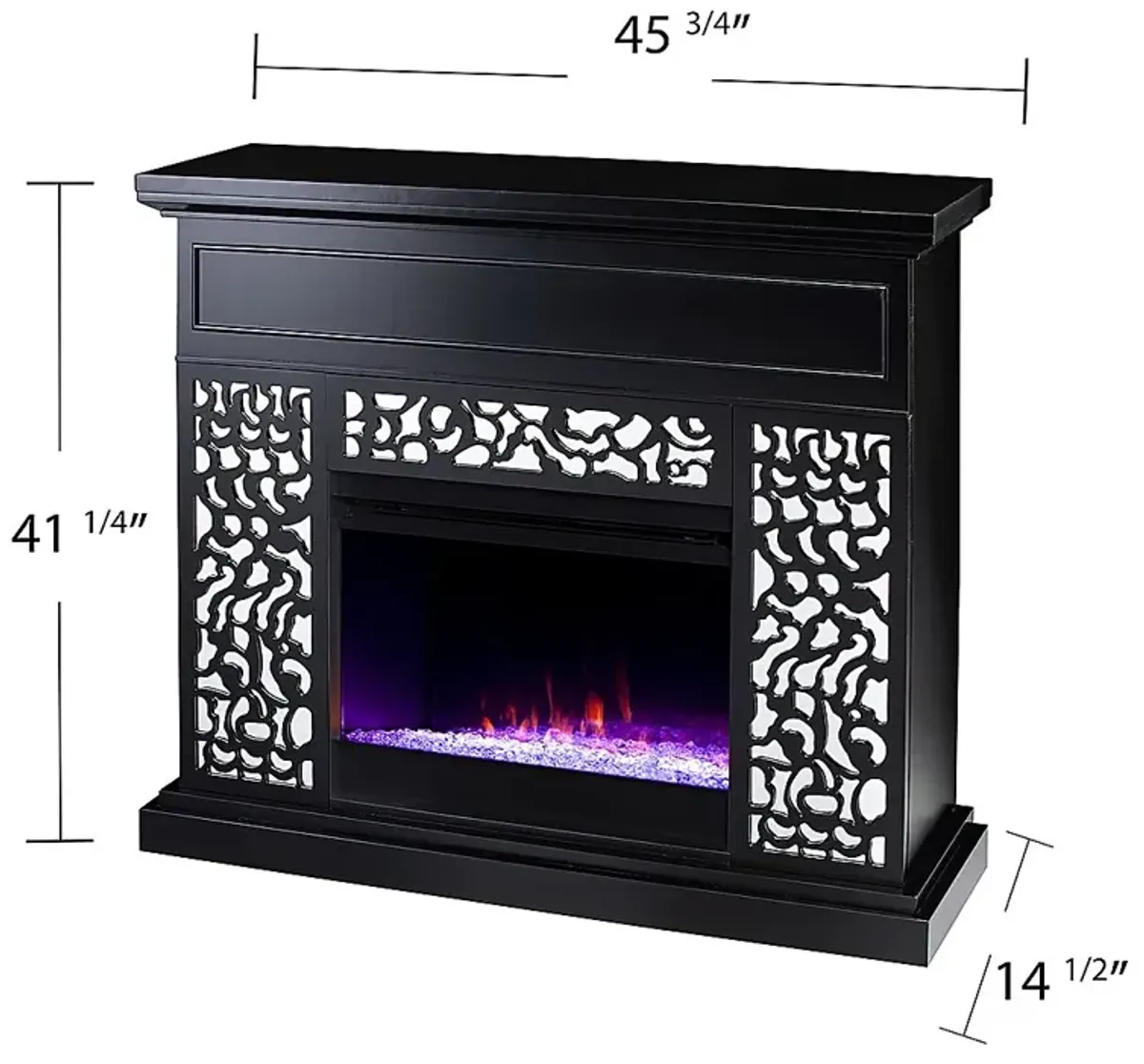 Ennismore I Black 45 in. Console, With Color Changing Electric Fireplace