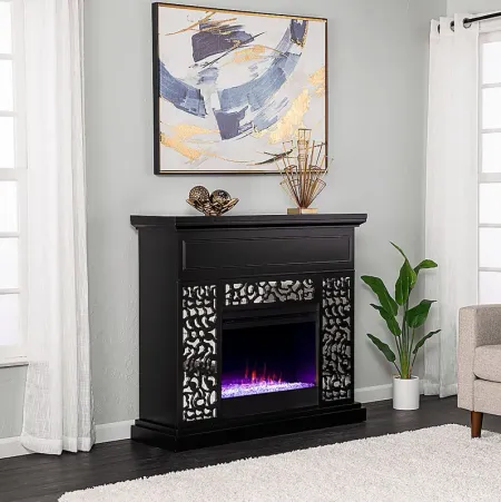Ennismore I Black 45 in. Console, With Color Changing Electric Fireplace