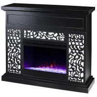 Ennismore I Black 45 in. Console, With Color Changing Electric Fireplace