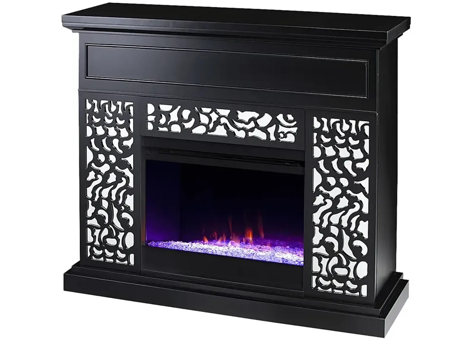 Ennismore I Black 45 in. Console, With Color Changing Electric Fireplace