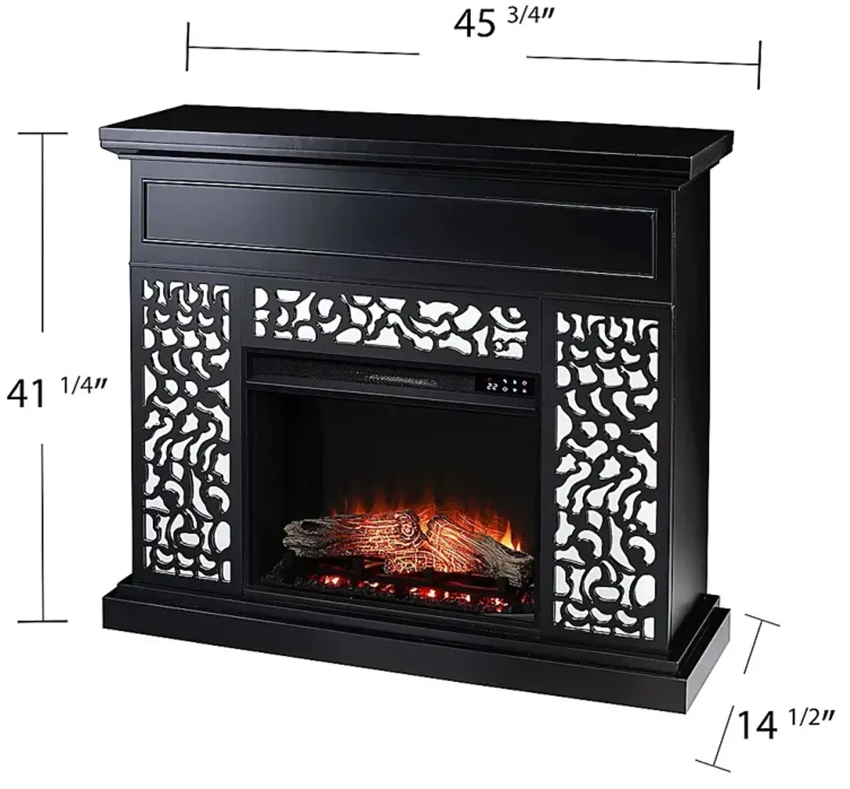 Ennismore IV Black 45 in. Console, With Touch Panel Electric Fireplace