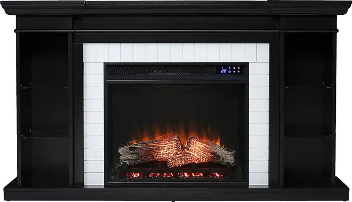 Tessman IV Black 54 in. Console, With Touch Panel Electric Fireplace