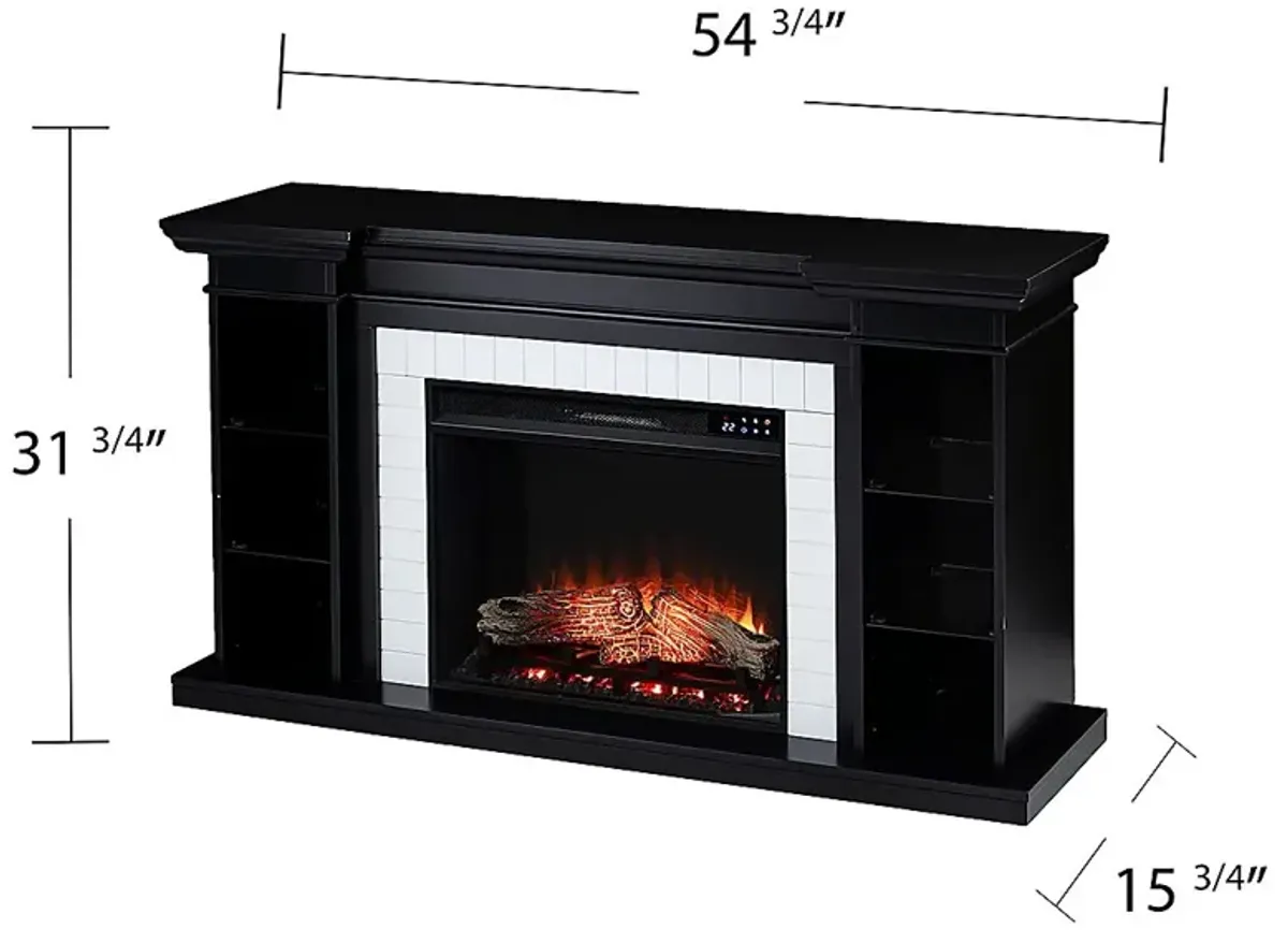 Tessman IV Black 54 in. Console, With Touch Panel Electric Fireplace