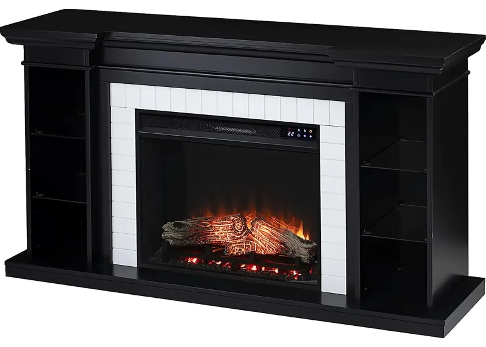 Tessman IV Black 54 in. Console, With Touch Panel Electric Fireplace