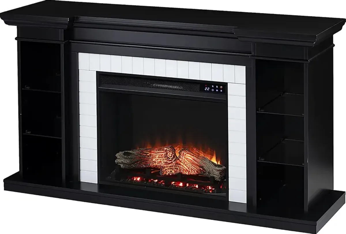 Tessman IV Black 54 in. Console, With Touch Panel Electric Fireplace