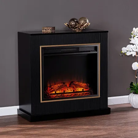 Willaurel V Black 34 in. Console with Electric Fireplace