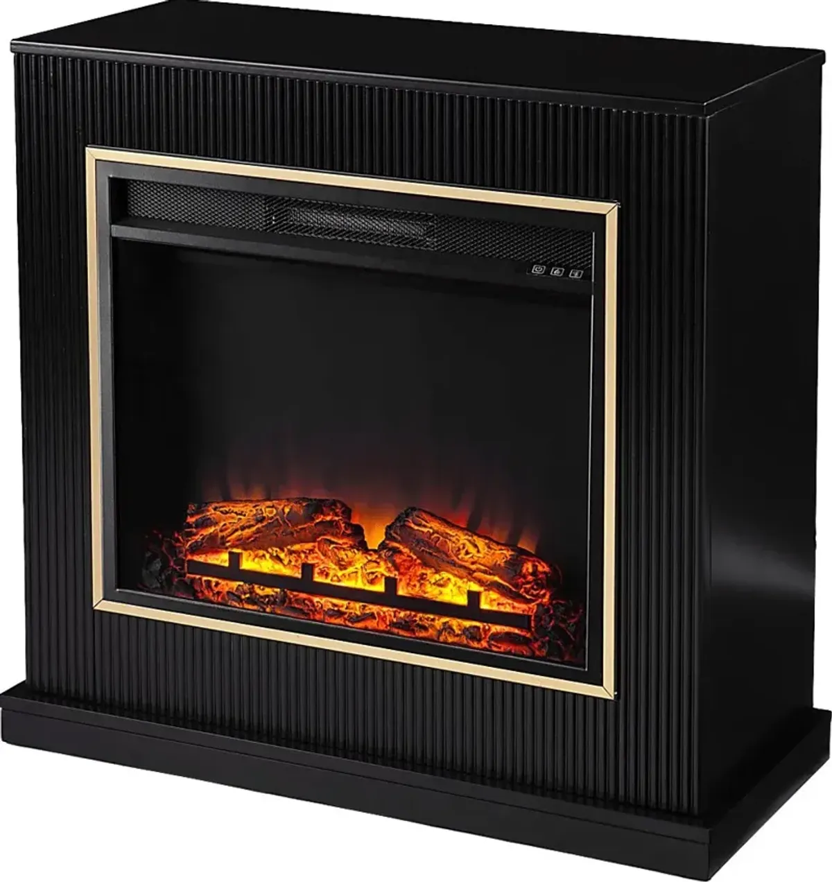 Willaurel V Black 34 in. Console with Electric Fireplace