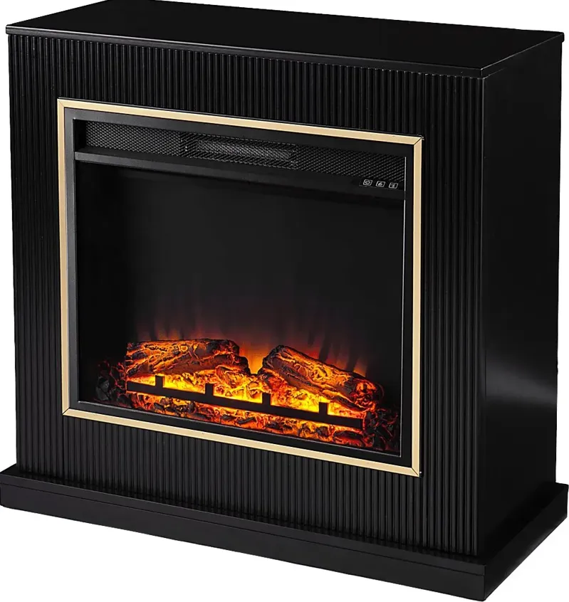 Willaurel V Black 34 in. Console with Electric Fireplace