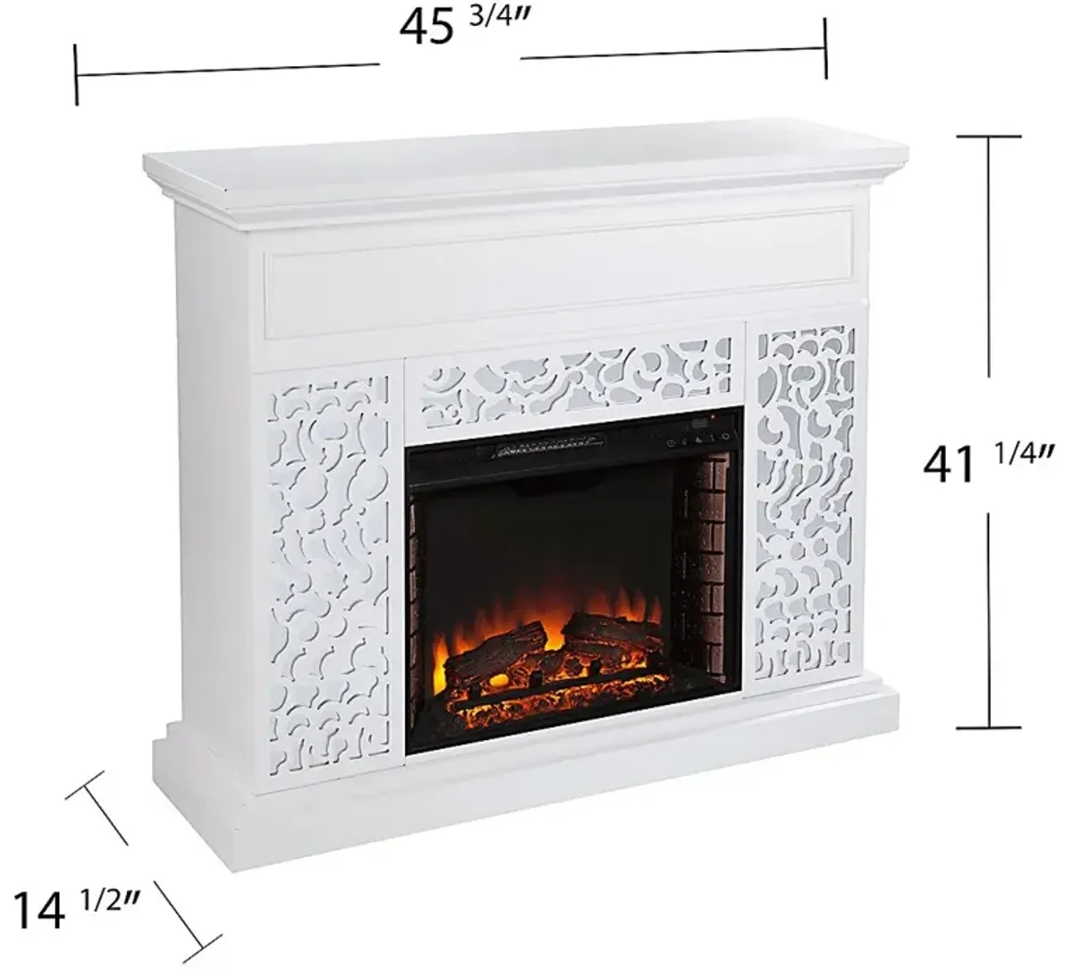 Ennismore II White 46 in. Console With Electric Log Fireplace