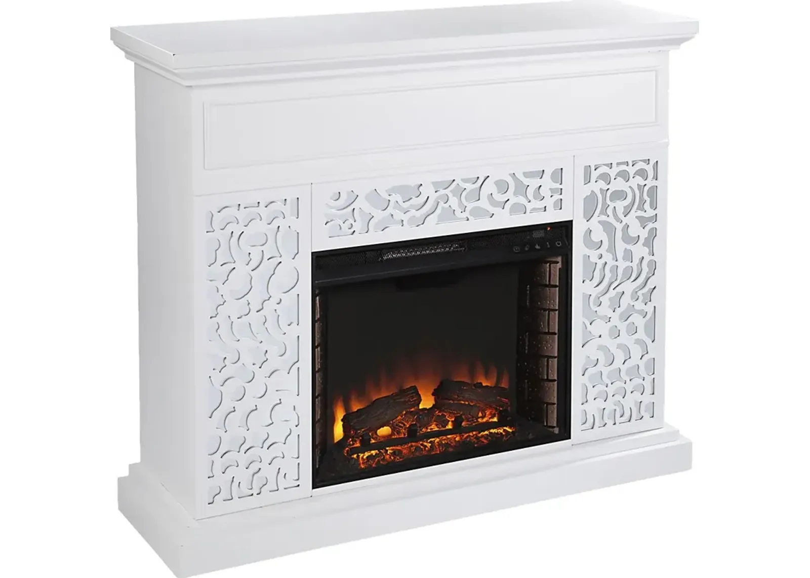 Ennismore II White 46 in. Console With Electric Log Fireplace