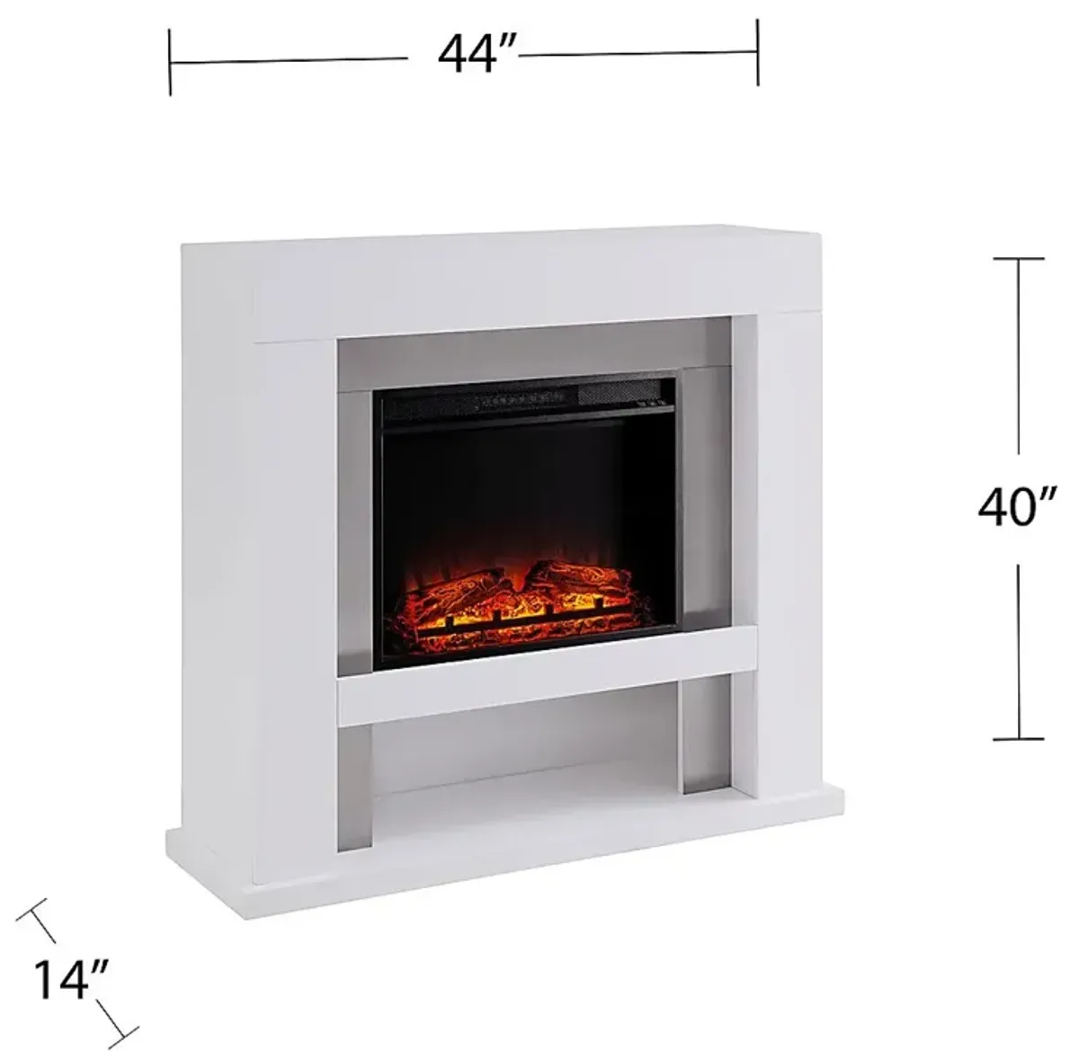 Linkmeadow V White 44 in. Console with Electric Fireplace