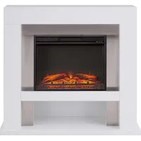 Linkmeadow V White 44 in. Console with Electric Fireplace