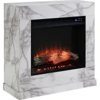 Dymalor IV White 33 in. Console, With Touch Panel Electric Fireplace