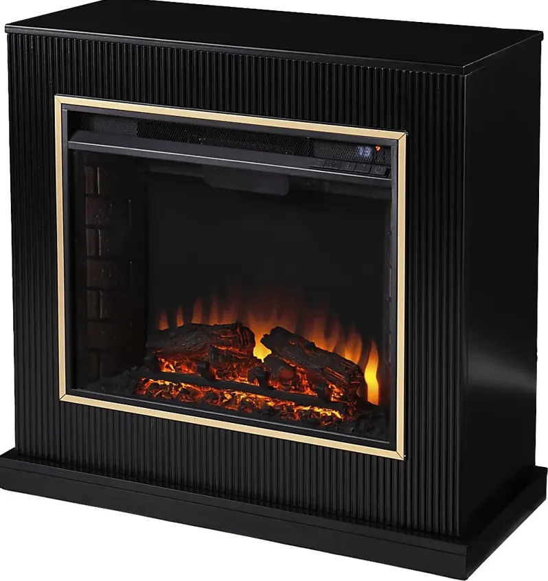 Willaurel II Black 33 in. Console With Electric Log Fireplace