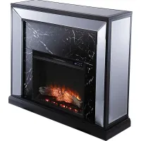 Levering IV Black 44 in. Console With Touch Panel Electric Log Fireplace