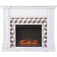 Talmadge V White 48 in. Console with Electric Fireplace