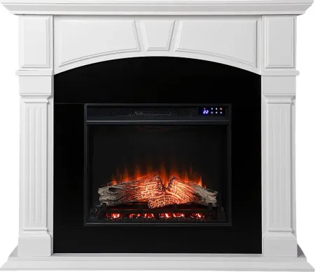 Bekonscot IV White 48 in. Console With Touch Panel Electric Fireplace
