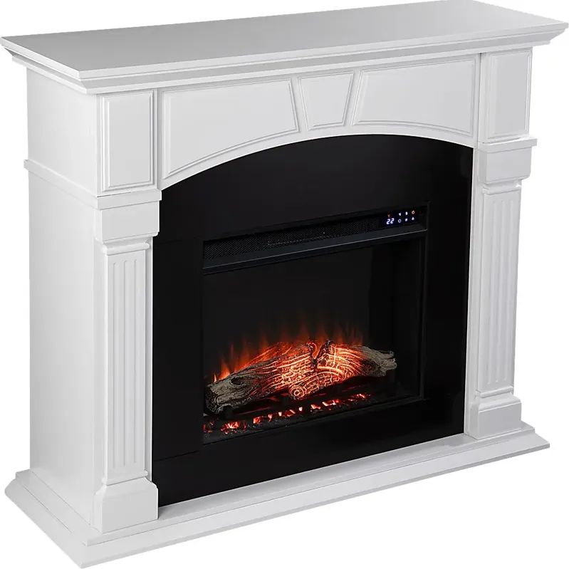Bekonscot IV White 48 in. Console With Touch Panel Electric Fireplace