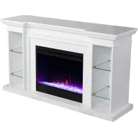 Ashprington I White 55 in. Console, With Color Changing Electric Fireplace