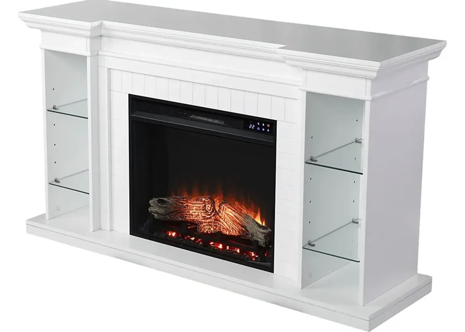 Ashprington IV White 55 in. Console, With Touch Screen Electric Fireplace