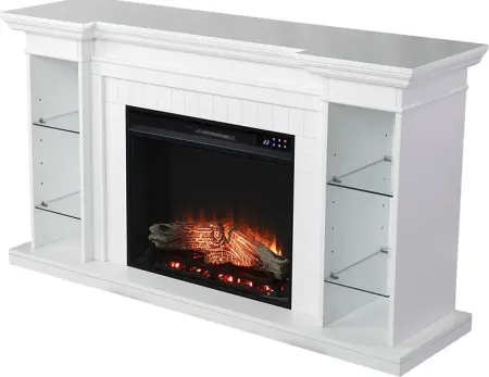 Ashprington IV White 55 in. Console, With Touch Screen Electric Fireplace