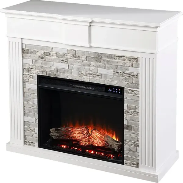Brandycrest IV White 42 in. Console With Touch Panel Electric Fireplace