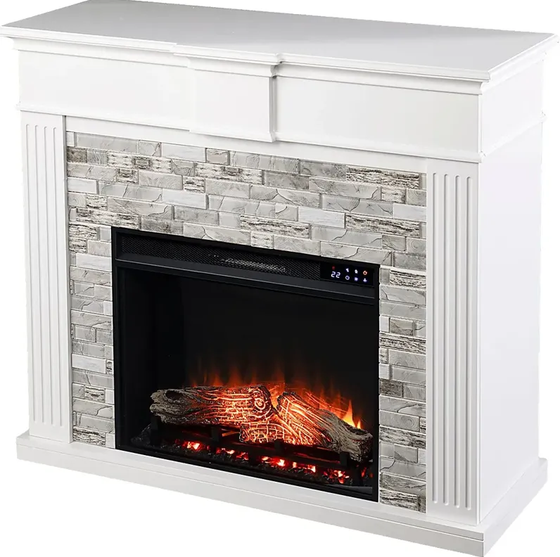 Brandycrest IV White 42 in. Console With Touch Panel Electric Fireplace
