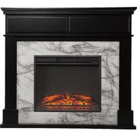 Tetbury V Black 46 in. Console with Electric Fireplace