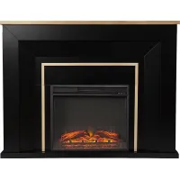Elmington V Black 52 in. Console with Electric Fireplace